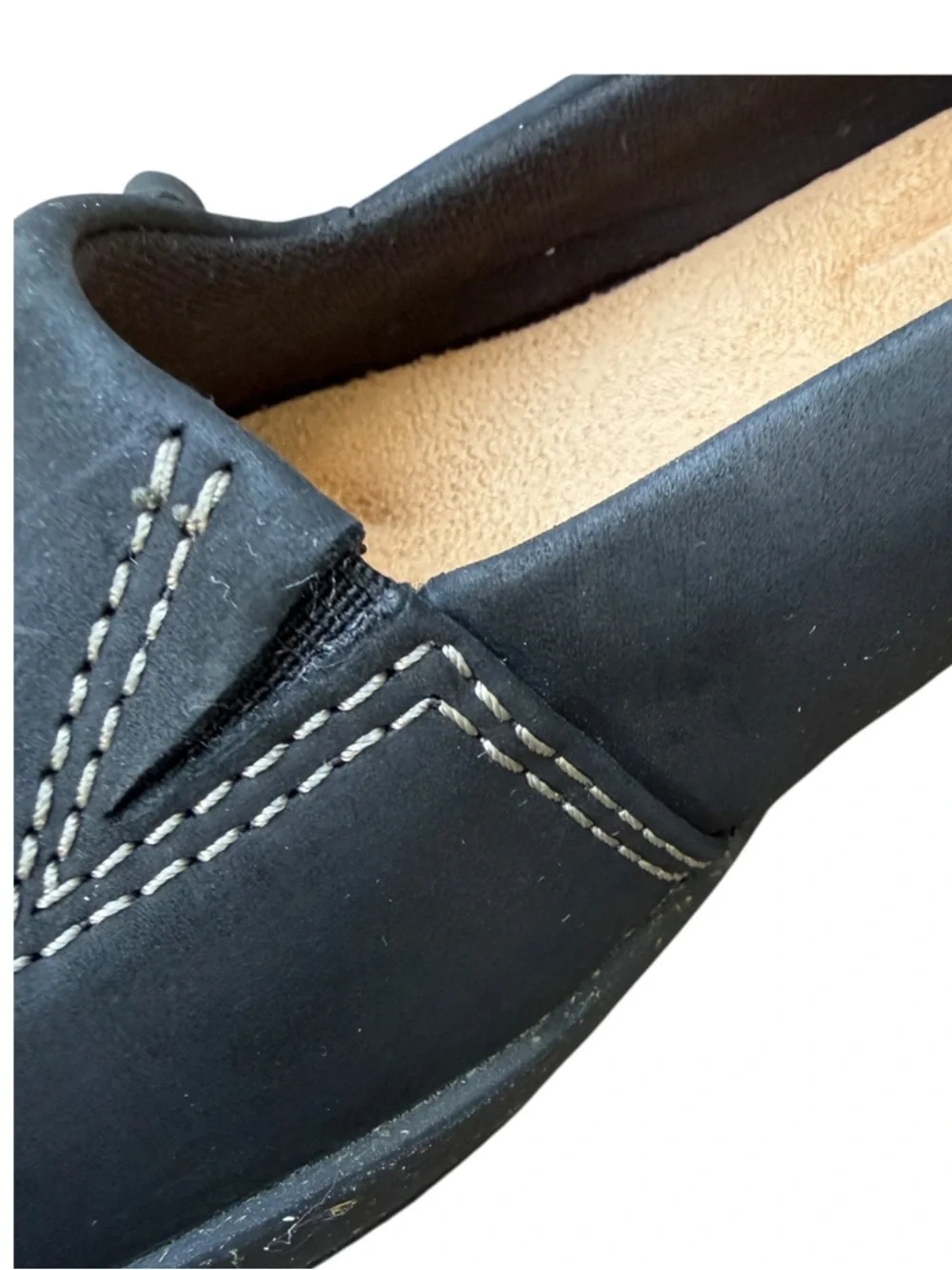 Clarks Collection Women’s 8 Roseville Sky Black Leather Slip-On Loafers